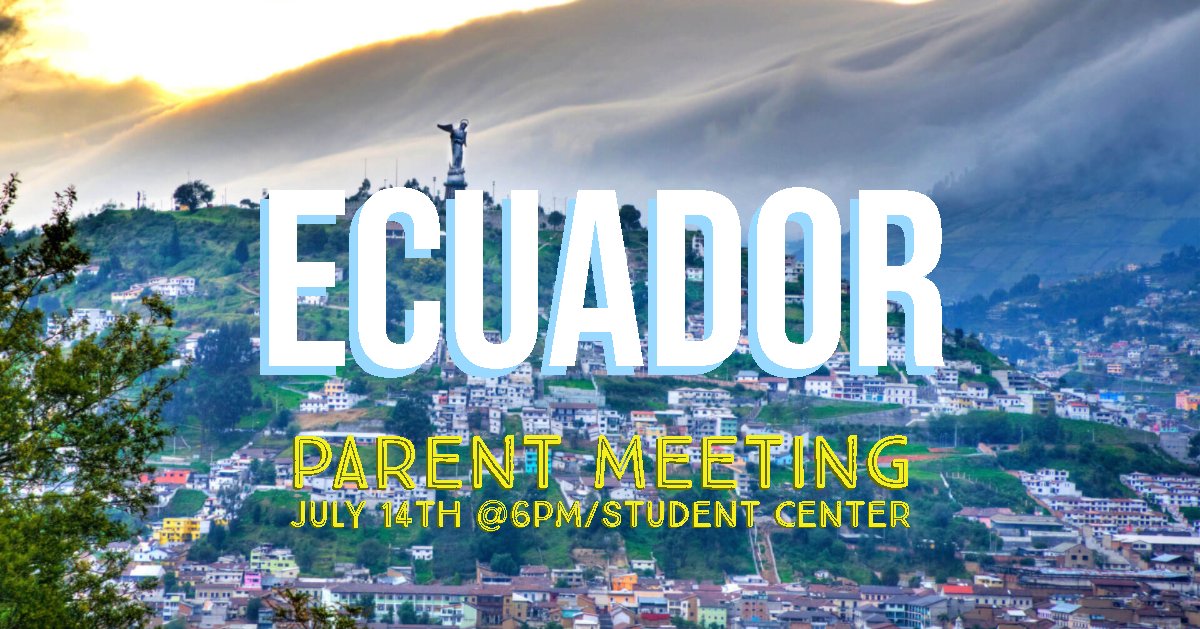 Parent mission trip meeting this Sunday in the Loft!! We will be talking through all of the details of the trip!! See you there!