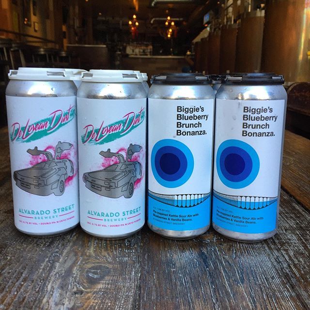 @alvaradostreetbrewery cans just arrived! We’ve got Delorean Dust Hazy Double IPA and Biggie’s Blueberry Brunch Bonanza Kettle Sour. 🚙 🥧 ift.tt/2G6PWBm