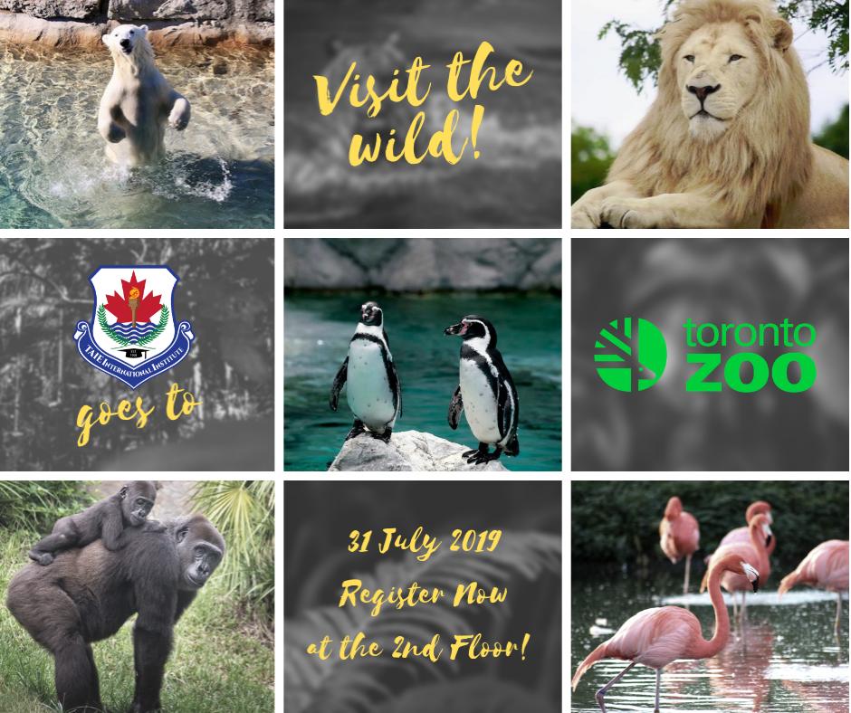 TAIEers's tweet photo. It's the perfect weather to go to one of the best places to visit while you're here...The #Torontozoo! The largest zoo in Canada is spread over 287 hectares and is divided into 7 zoogeographic regions! 
Let's GO!😁 Register today on the 2nd floor
#LifeatTAIE #studentlife #Canada https://t.co/sBg0Xecufd