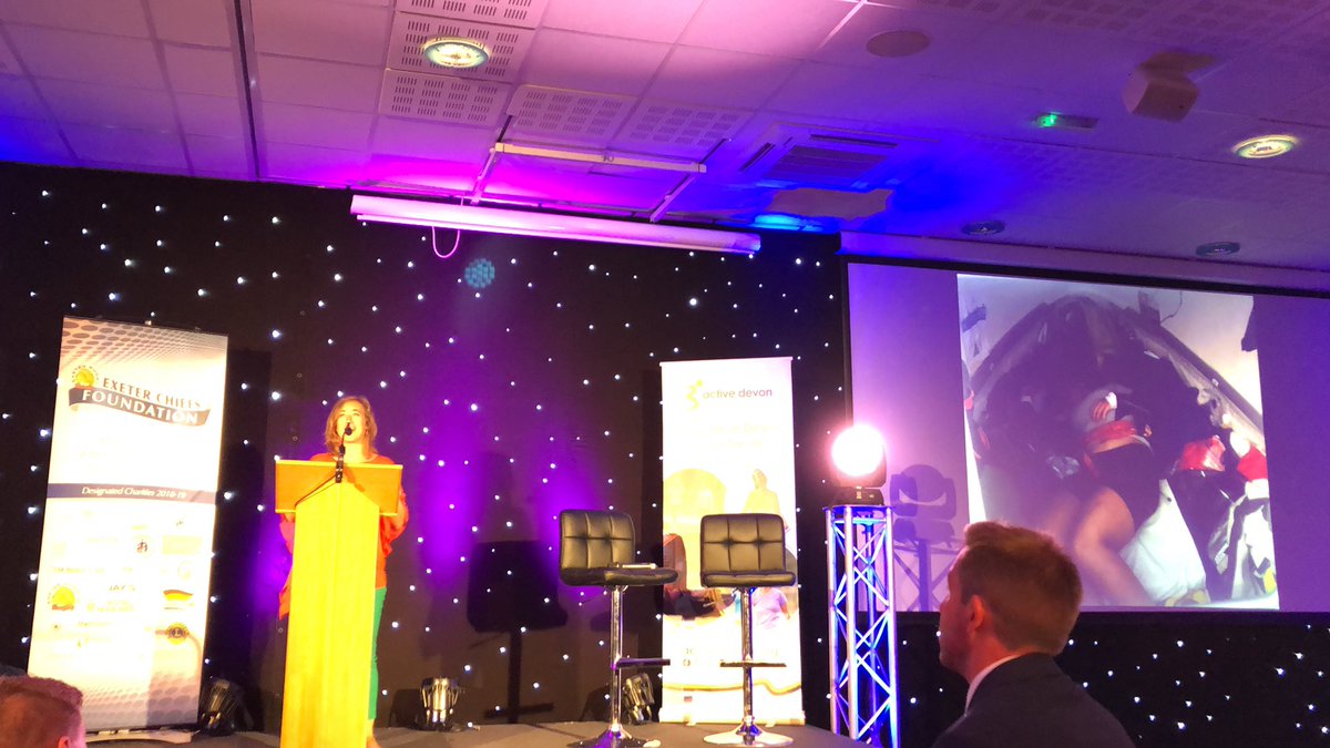 Guest speaker Kate Salmon from <a href="/RowForTheOcean/">Row For The Ocean</a> has now taken to the stage, sharing a pledge to make Exeter a plastic free city by 2020. Kate’s team we’re the 1st women home in the Talisker Whisky Atlantic Challenge #dsa2019