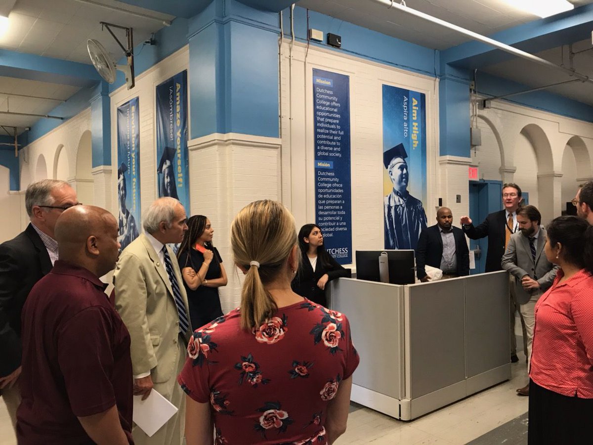 DCC President Pamela Edington and Trustee <a href="/tcmassie/">Tim Massie</a> were pleased to welcome New York State Assembly Speaker @CarlHeastie and Assembly Member <a href="/JacobsonNY104/">Jonathan G. Jacobson</a> to the College’s site at the Family Partnership Center in the City of Poughkeepsie this morning.