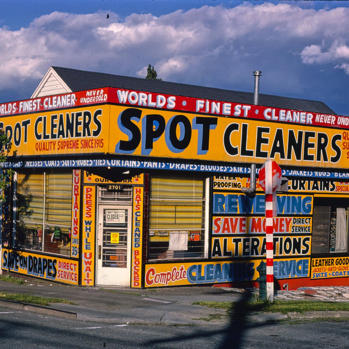 boldyellow's tweet photo. Spot Cleaners in Seattle, WA … typography photo cropped from the John Margolies Roadside America Photograph Archive (00706) #typographyphotos #johnmargolies #roadsideamerica #libraryofcongress https://t.co/nSvmdN0ncb