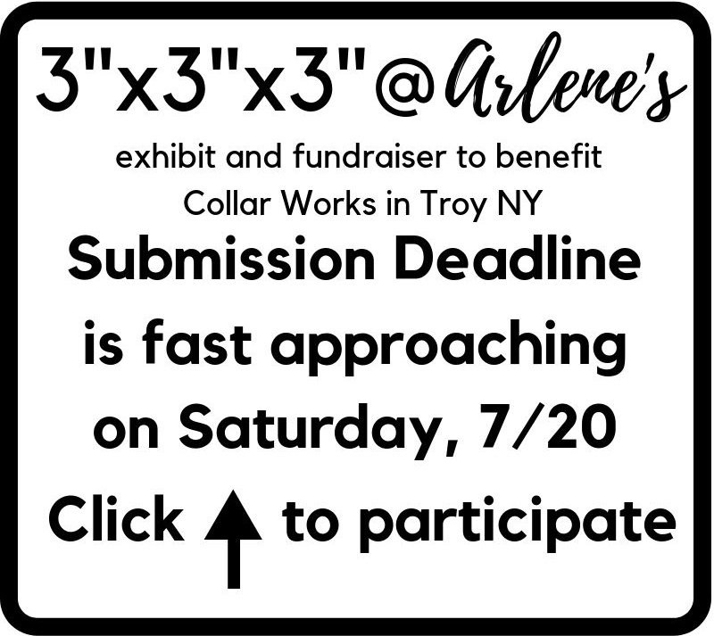 ArlenesArtist's tweet photo. #3x3x3atArlenes #exhibit and #fundraiser to benefit #CollarWorks in #TroyNY. Submission Deadline is fast approaching on Saturday, 7/20. Click the link to learn more and participate. ► https://t.co/4tAiW6PuSQ #arlenesartistmaterials #supportlocalart #supportyourlocalartscene https://t.co/6Tm0eUDhyG