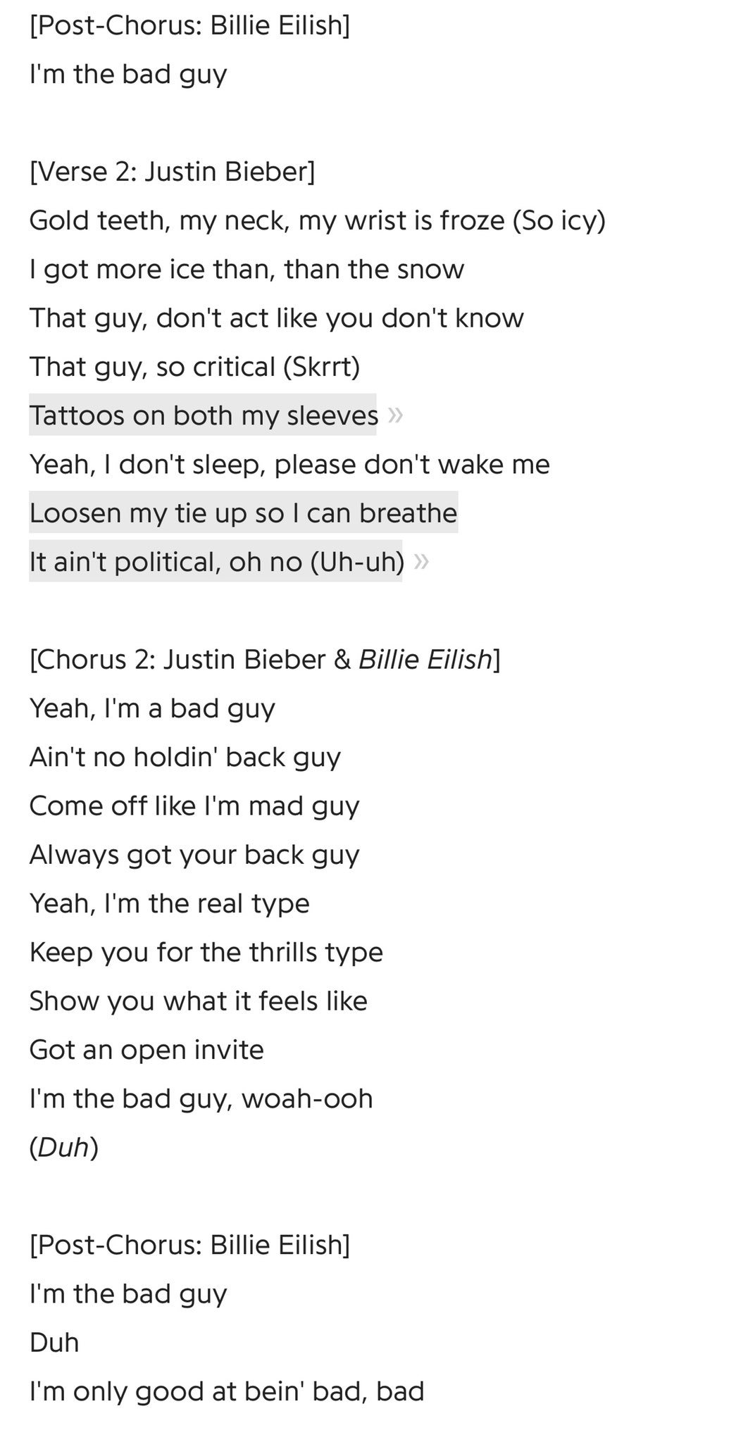 Justin Bieber Crew on Twitter "Check out the lyrics to “Bad Guy Remix