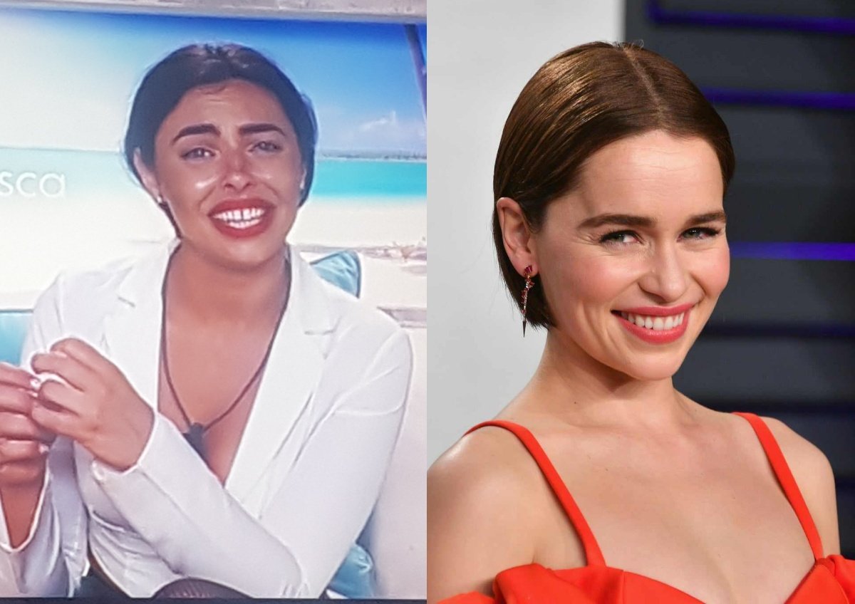 This is all I see when watching <a href="/LoveIsland/">Love Island</a> 😂 #LoveIsland #EmiliaClarke #doppleganger