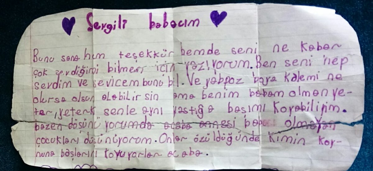 Içişleri bakanı soylu ve Ankara ilemniyet müdürü servet yılmaz . Bu mektupa neden saldirdiniz . 9 yaşında babasına Rabia naz sevgisini sunduğu mektubun size ne zararı vardı . Kendi çocuklarınız yazsaydı topla yapıp muzelerdiniz. @suleymansoylu