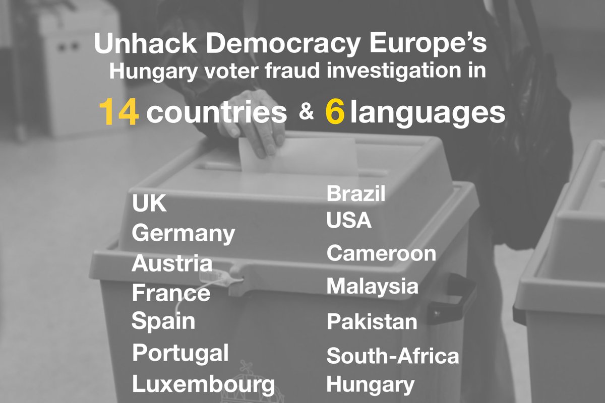 (1) Going global with <a href="/unhackdemeu/">Unhack Democracy 🇭🇺🇪🇺 🇺🇦</a> #Voterfraud investigation #Hungary