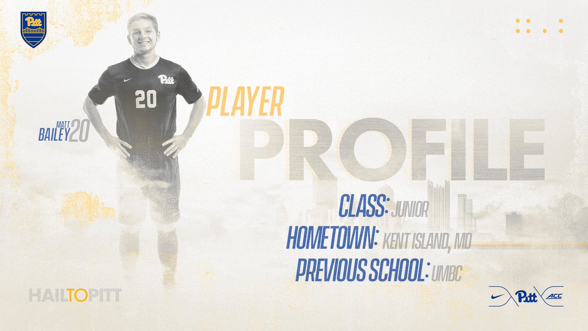 Pitt_MSOC's tweet photo. 🔷🔶 Player Profile 🔶🔷 

𝙈𝙖𝙩𝙩 𝘽𝙖𝙞𝙡𝙚𝙮 (@MattBailey_26)
Why he chose soccer: "The overall enjoyment that I experience when playing and love that I have for the game."
ℹ️: https://t.co/63K2G94Txn

#H2P https://t.co/WTlM4Nsmhg