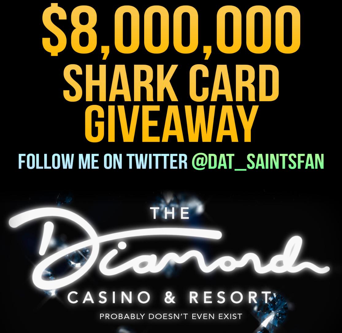 Dat_Saintsfan's tweet image. Does the Casino DLC even exist? Who knows, Rockstar probably forgot about it but what we do know is that I am doing another $8,000,000 Shark Card Giveaway in #GTAOnline 

Two Simple Rules:
1) Retweet this Tweet
2) Follow me

Winner picked in a few days. Good luck!