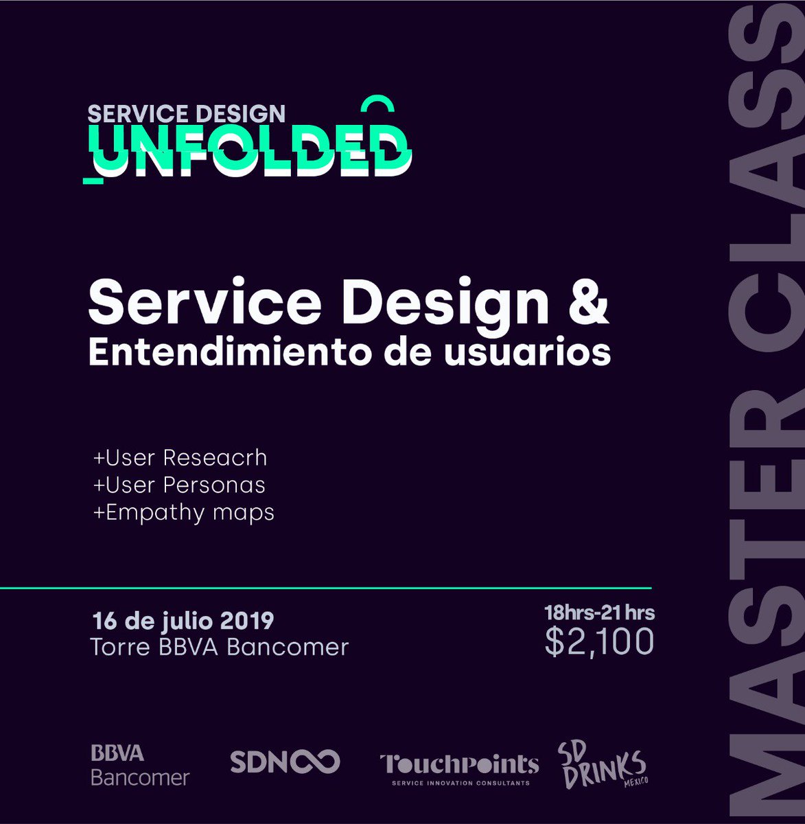 ⚡¿Ya estas listo para nuestra  #Masterclass de #ServiceDesign  y #UserReseacrh el 16 de julio con con Giulia Angeletti, 
💥Inscríbete en  los ultimos lugares en Eventbrite 💥
#UserReseacrh #UserPersonas #EmpathyMaps #designthinking #servicedesignmexico 
shorturl.at/ehX06
