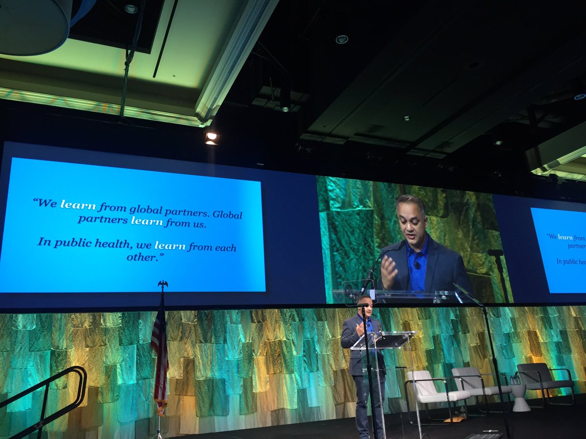ushahmd's tweet photo. “We learn from global partners. Global partners learn from us. In public health, we learn from each other.” / #global &amp; #domestic #health = One! / @hcphtx @NACCHOalerts #NA19 #global2local https://t.co/buOZyiXPpP
