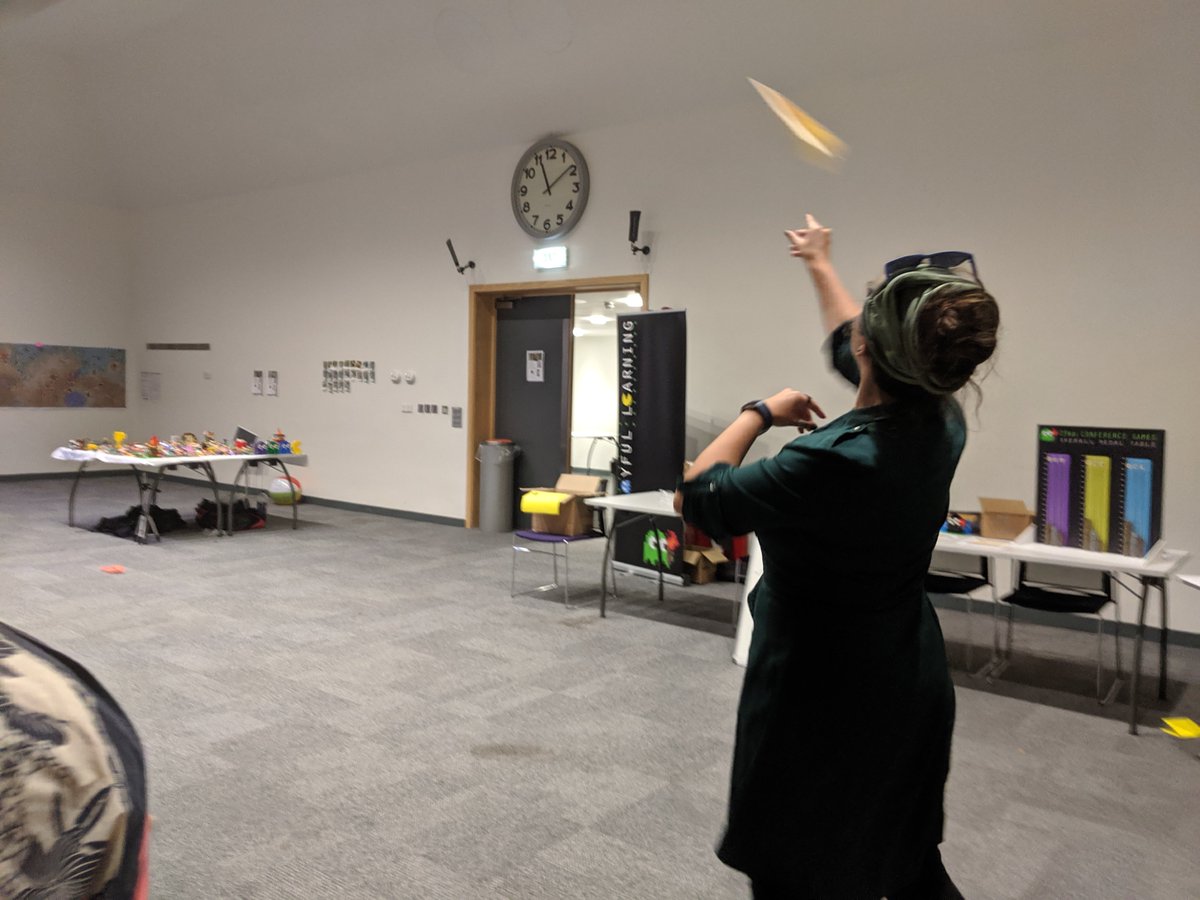 And what better way to end the evening than flying paper aeroplanes #playlearn19