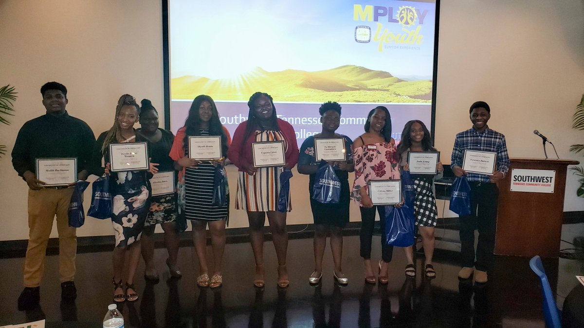 SouthwestTN's tweet photo. Thank you to @CityOfMemphis Office of Youth Services for teaming up with us this summer! We enjoyed working with 13 #MPLOY students who learned a variety of soft skills in departments ranging from admissions to advising. Together we are "#EmpoweringOurYouth for Positive Results." https://t.co/Ef7LdtBOhV