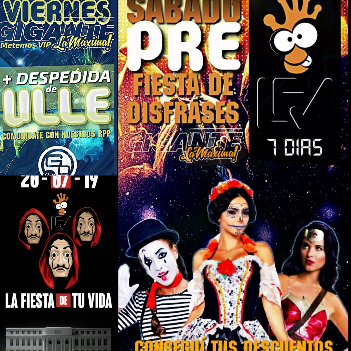 👉🏼 Fin de semana x3 en la Máxima👏🏽👏🏽

Regalamos $1000 en cada noche, todo en consumisiones😎 (participa dando Rtw 🔁 y Mg❤) sorteamos 20 hs.

🔊Viernes DESPEDIDA DE ULLE+ fiesta en el VIP!!!

•SÁBADO hacemos la #Pre Fiesta de tu Vida🐴🤡👾🤠

👉🏼el DOMINGO estamos de máxima💃🕺🏽