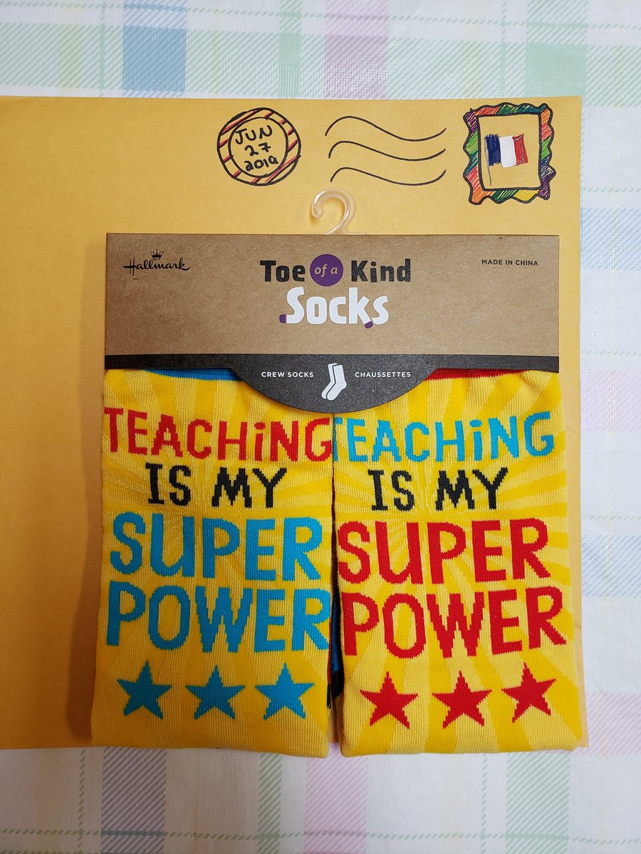 lila_gaertner's tweet photo. This was the sweetest gift from a student this year. I also loved the Harry Potter reference. A student "presented me with clothes". Which means this teacher is "A Free Elf"! @WascanaPlains #freehouseelf #hpreference #teacherlife #freeforthesummer #frenchflag https://t.co/NQTGtJA6Ar