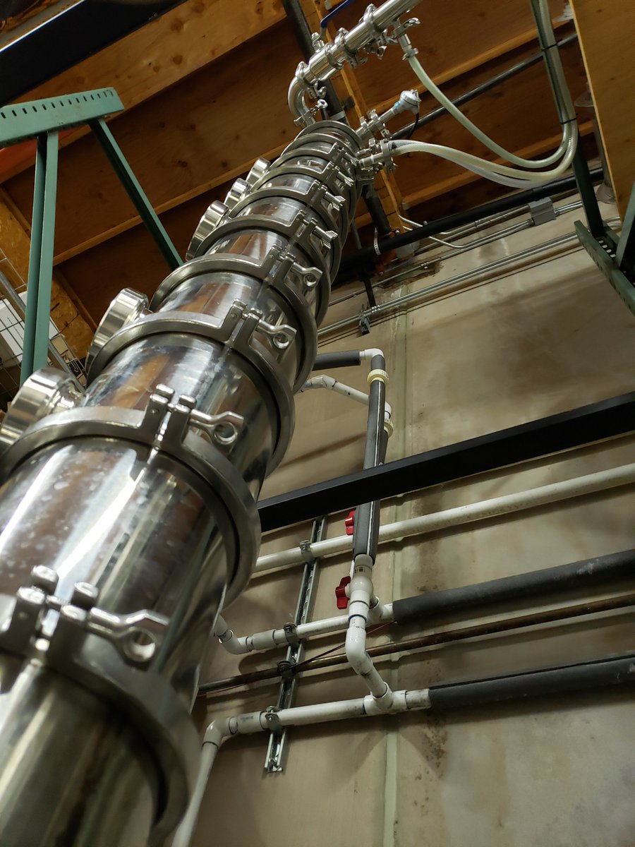 Upgraded the reflux column to 10 bubble cap plates (from 5), doubled the cooling.  Looking forward to leak testing the still, adding the upgraded gin basket.