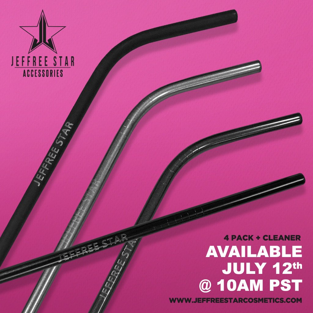 Jeffree Star on X: TOMORROW I'm launching 3 new colors of my  #JeffreeStarApproved metal straws 🔥💖 And finally the #Jawbreaker palette  will be back!!! 🍭  / X