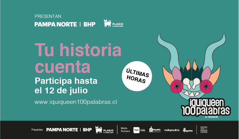 iquique100's tweet photo. Queda sólo un día: escribe tus historias de cómo es la vida en la Región de Tarapacá y envía hasta 5 cuentos en https://t.co/vLJqzFkG61 antes del viernes 12 de julio ⏳ https://t.co/P5gTgv8nyM