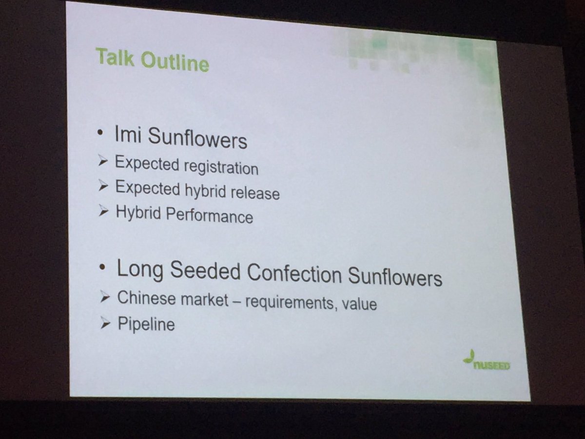 davidpollock764's tweet photo. Great presentation by Chris Haire from @NuseedAustralia at the @AustSummerGrain on Sunflower breeding and upcoming release of IMi tolerant sunflowers @BASF_Agro_Au #Intervix https://t.co/N64UbZvcfd