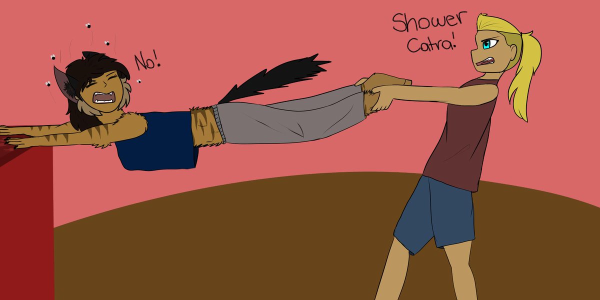 SinnamonToasty's tweet photo. #Sheramonth Day 11: Fight

Catra needs to shower. 

#Sheraandtheprincessesofpower #Shera #Catradora #Catra #Adora https://t.co/1T00zQwfkj