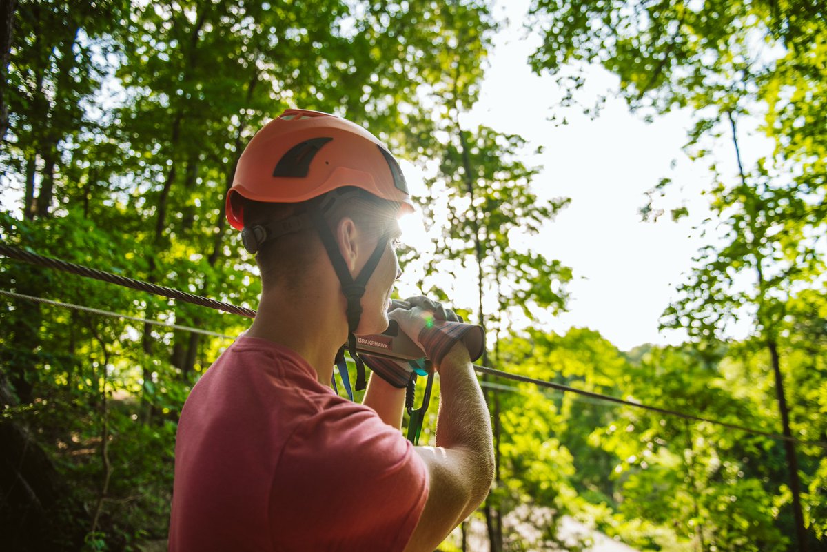 Zip from tree to tree to experience the breathtaking view of the Ozarks on our Zipline Canopy Tour! Book your tour now 👇theshepherdofthehills.com/zipline/