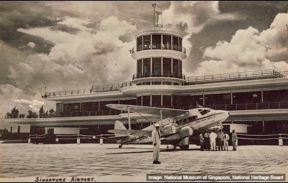 #ArtDeco Kallang Airport was Singapore’s first international airport. Construction began in 1932, and it took 5 years and $9 million to transform the swamps of the Kallang Basin. Grateful that it is conserved today, thanks to the efforts of the <a href="/URAsg/">URA Singapore</a> . #SingaporeArtDeco