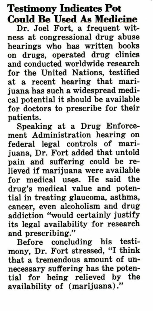 Early 70's reporting on the health benefits of pot, CIA drug trafficking, and COINTELPRO.
