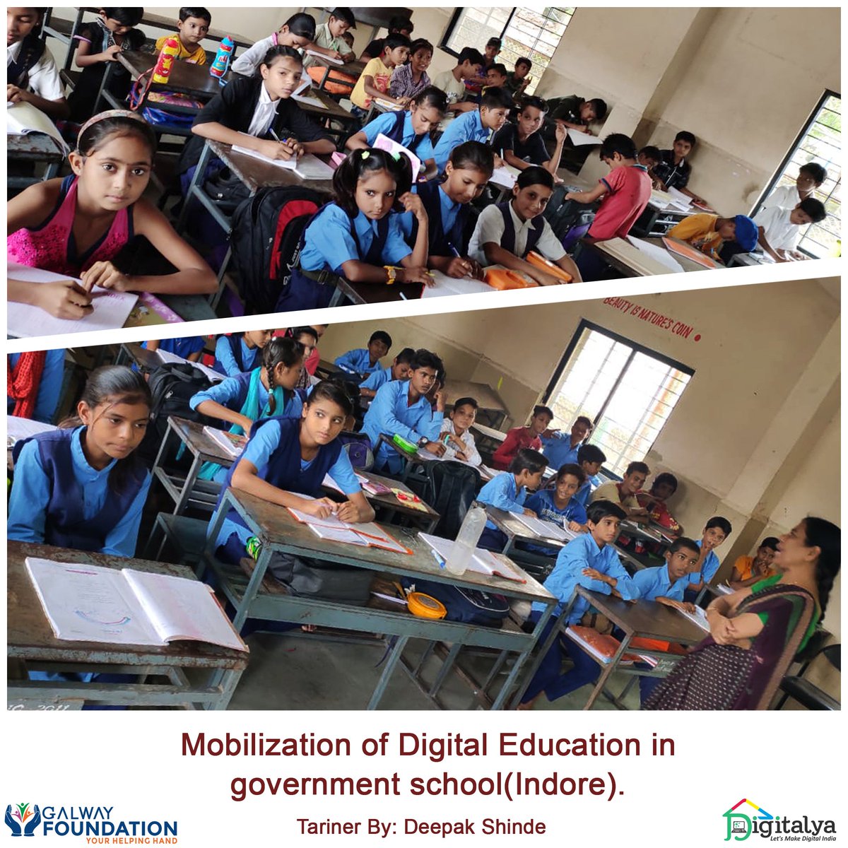 GalwayFdn_CSR's tweet photo. Mobilization of #DigitalEducation in government school (Indore).
#freeofcost #comptertraining #HelpyngHand #CSR#GalwayFoundation @GlazeTrading. #DigitalIndia #Education https://t.co/DahBtn9mTt