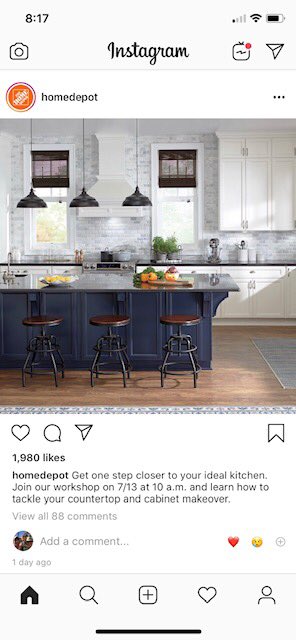 4EvaARich's tweet image. When you’re scrolling thru Instagram and you see the BEST program Home Depot EXCLUSIVELY offers 🤩 🥰 #NewLookinLessTime #ItsaSNAP #getthatkitchenin3to5days #seriously @StaceyTank @THDYuda @THDRyanSilcott @KendraByrd24 @victorialyang @scottwhiteHD