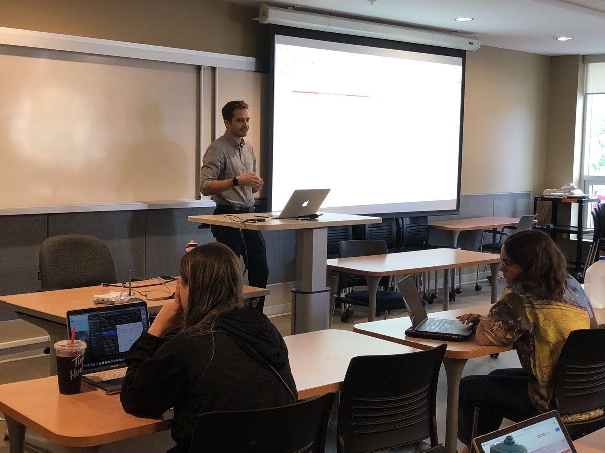 A huge thank you to Scott Bauer, Marketing Director for <a href="/Navigatormm/">Navigator Multimedia Inc</a>, for coming to speak to our Cyberpsychology class today! Scott talked to students about how psychology plays an integral role in the strategies and effects of online marketing.