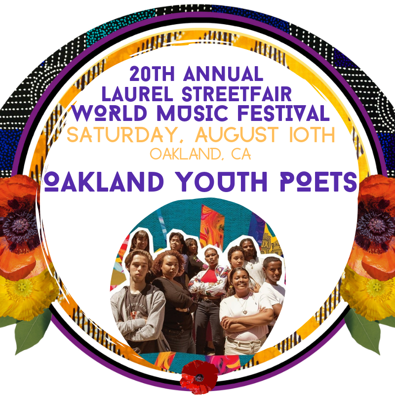 LaurelStFair's tweet photo. Can't wait to welcome the Oakland Youth Poet Laureate and finalists to the Main Stage at the Laurel StreetFair World Music Festival on Saturday, August 10th! 

Big thanks to @oaklibrary and the Youth Poet Laureate program for their ongoing partnership! #LaurelLove #LaurelOakland https://t.co/7XFhzxXgdi
