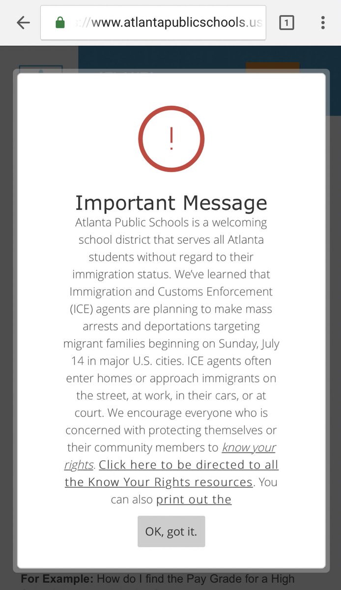 missheathskids's tweet photo. Look what I saw while trying to log on the APS website! #goAps 👏🏽👏🏽👏🏽👏🏽👏🏽 ❤️❤️❤️❤️ #bordercrisis #Americawevegotworktodo https://t.co/n8G80kX6BP