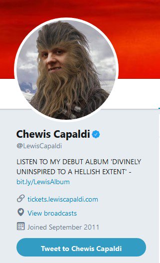 RadioX's tweet photo. It's @therichwalters.

#NoelGallagher on @LewisCapaldi "F**king Chewbacca should enjoy his 15 minutes. The greatest day of his life that I slagged him off".

Lewis Capaldi: https://t.co/eHlYefTOiR