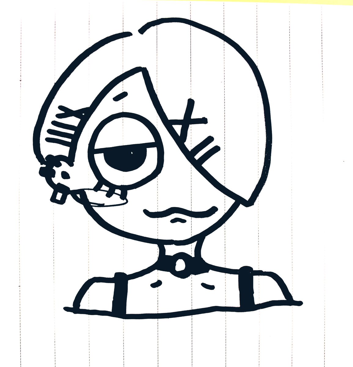 豚しゃぶ 治安 ペン画 お絵描き イラスト アナログ アナログイラスト 女の子 女の子イラスト Girl Illustration Drawing