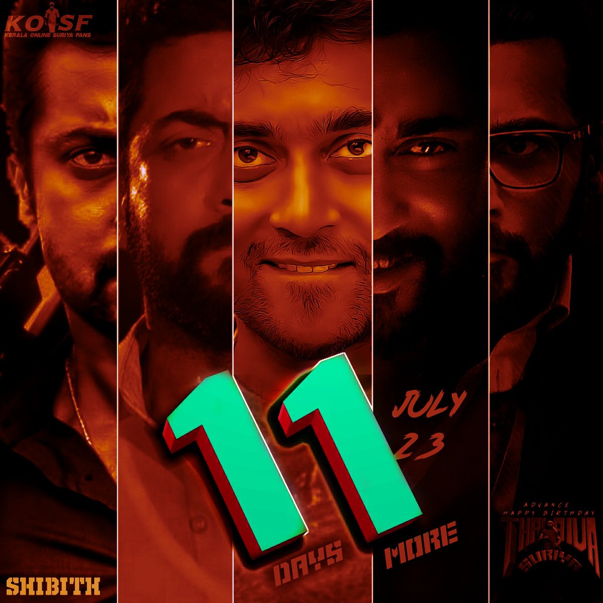 Shibithdesignz's tweet photo. 1⃣1⃣ Days only left for the Elegant Celebration
🔥🔥
Advance Wishes @Suriya_offl Anna
#Countdown11 https://t.co/9aRI3kOj5T