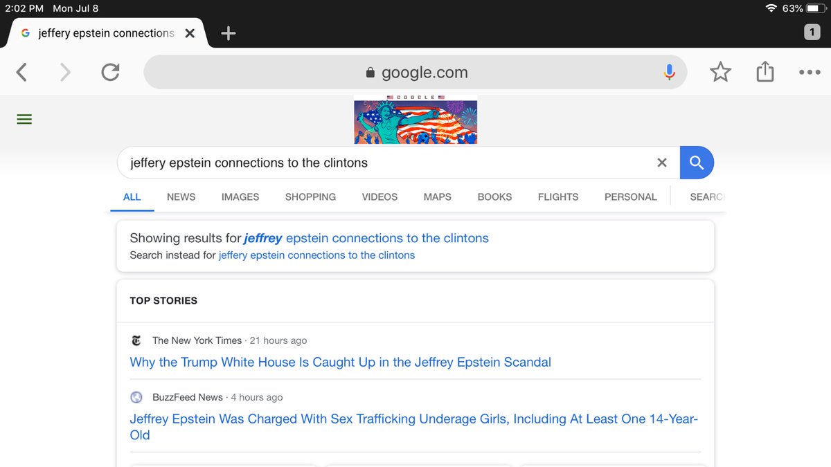 Google search results have also been manipulated in Bill Clinton's favor, typing in Clinton Epstein results in a lot of Trump Epstein connections following his arrest  #QAnon  #WWG1WGA  #GreatAwakening  #DarkToLight  #Epstein  #Trump  #Google  #BillClinton