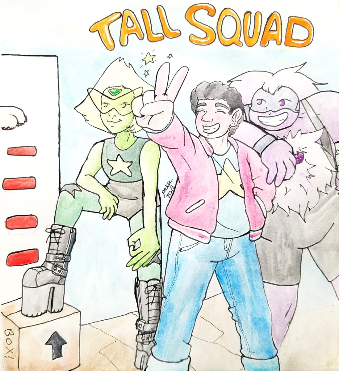 Azkreofficial's tweet photo. Babie boy is growing up– looking forward to the new #TallSquad
#StevenUniverse #StevenUniverseTheMovie #Peridot #Amethyst #watercolor
https://t.co/auK84ZXkpb https://t.co/VTDRB1iIbv