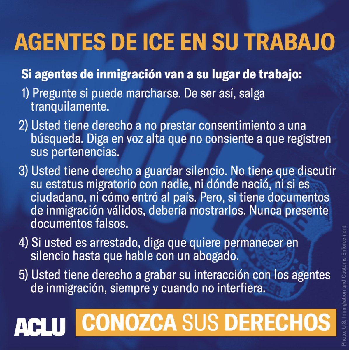 Now more than ever, we need everyone to know: WE HAVE RIGHTS.Share our  #KnowYourRights guides in multiple languages.Know Your Rights. Conozca Sus Derechos.