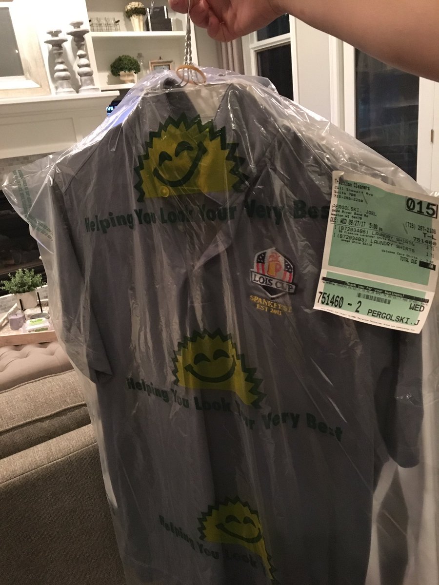 Pergols's tweet photo. Just picked up my dry cleaners today. Had to get that official #spankfest2019 shirt pressed @spkfestloiscup @JBLewitzke #foreballs https://t.co/wmG2JACjB0