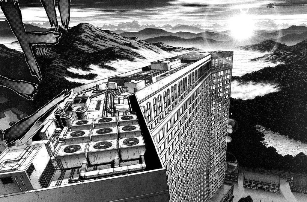 Мечта в игре становится реальностью 47. Манга здания. Многоэтажки в манге. Пейзажи из манги. Город из манги.
