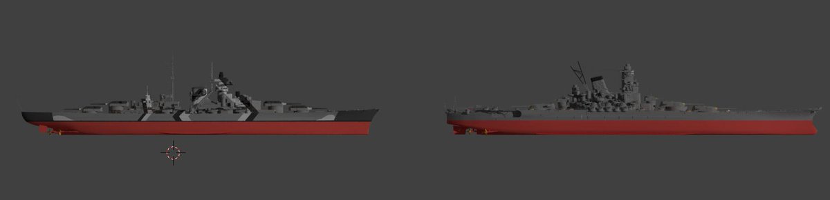 FireAtWill_1945's tweet photo. @Spammals Been watching your channel for a few months now and honestly you're a lot of fun to watch. I'm a ship modeler on Blender3D in my free time, so what do you think of my Bismarck and Yamato I made a little while ago? (Some parts look white because I havent colored them) https://t.co/wVXup6ghUT