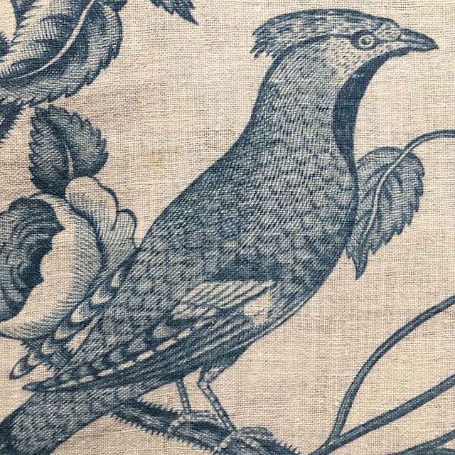 plbhalbert's tweet photo. English copperplate-printed cotton panel, with blue threads woven into the selvage pointing to a date between 1774 and 1811 #putabirdonit #bird #birdsofinstagram #featheredfriends #blue #cotton #copperplate #engraving #print #printed #textiles #textilede… https://t.co/21ABvOhDvI https://t.co/FDFuP4MA07