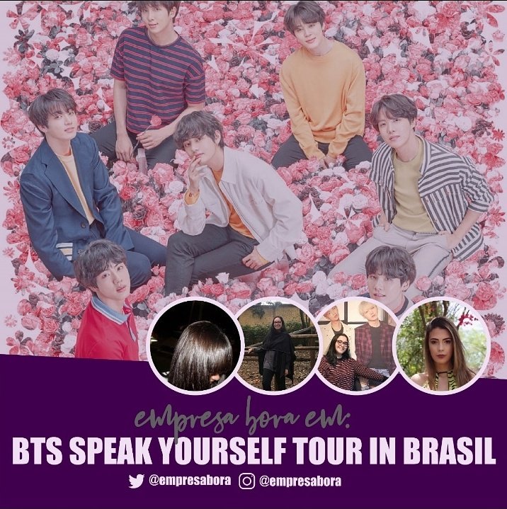 empresabora's tweet image. Olá pessoal, nossas ADMs Vanessa, Thais,  Medelyn e Roberta foram ao Show do BTS no dia 25 de Maio (1° dia), e se vocês, quiserem podemos compartilhar tudo com vocês 💜 sigam o Bora pra ficar por dentro de tudo.
#btsinbrazil #speakyourselfinbrazil  #empresabora
