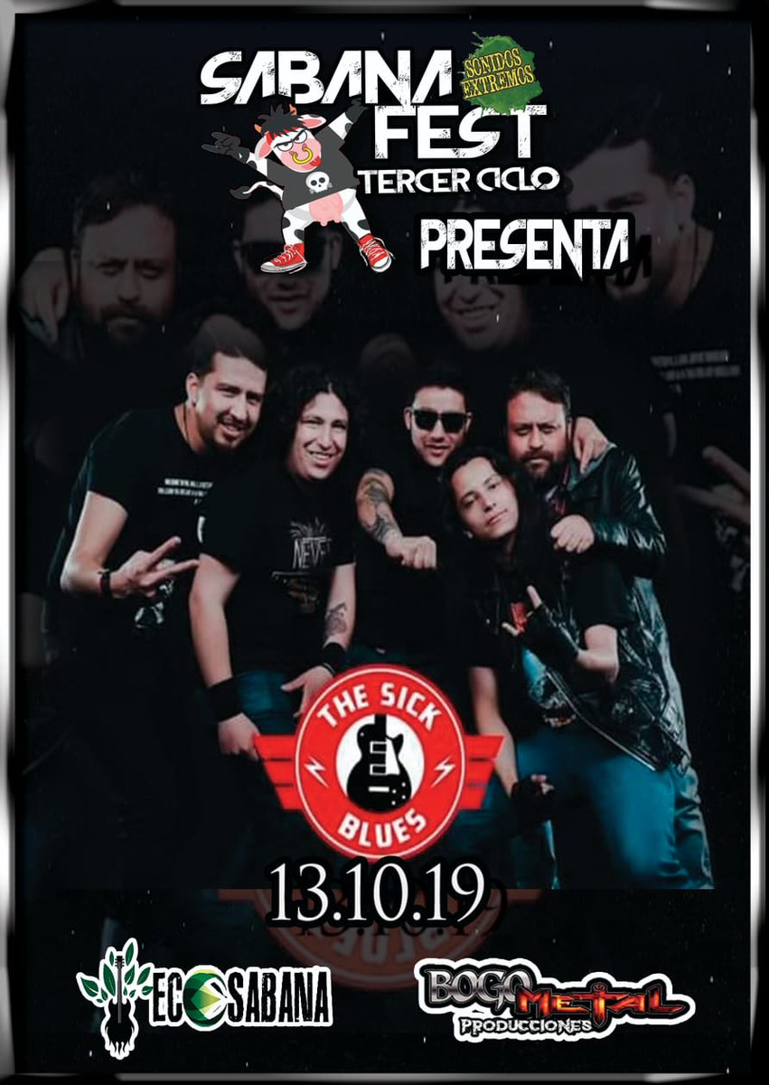 sabanafest's tweet photo. #Sabanafest ciclo 3 presenta desde Zipaquirá y Chia a The Sick Blues, es hora de despertar con una buena dosis de Rock And Roll, en la gira "Despertar de un Ángel" de #Anabanta en Colombia.
#Bogometal #RockEcoSabana https://t.co/oiaMGPch7q
