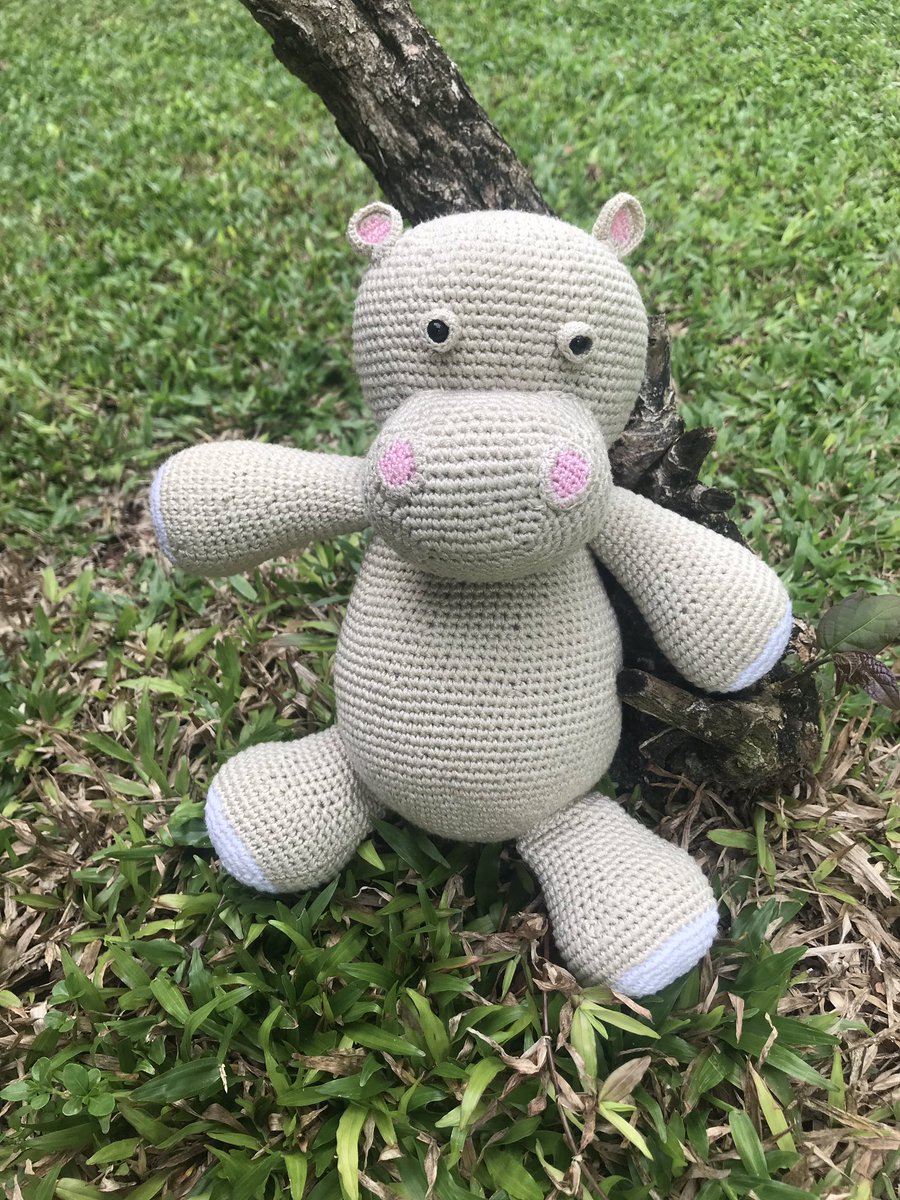 Our crochet Hippo cutie is quite the poser 💁🏻‍♀️ she’s hand made with a lot of love and care 💕 
#crochet #handmade #madewithlove #womenempowerment #childrenplay #womenempowerment #buylocal #booteeksl