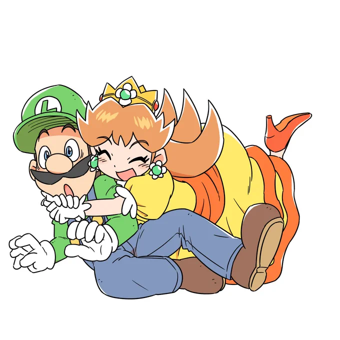 起こすデイジー姫 #スーパーマリオ #デイジー姫 #ルイージ #ルイデジ https://t.co/OgaKAP3Agx 
