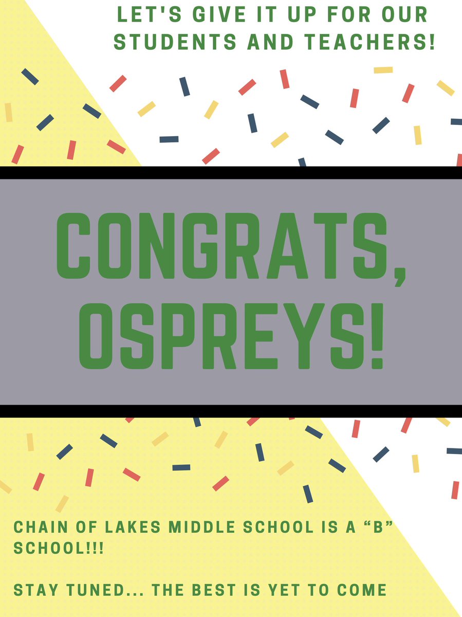 COLMS_OCPS's tweet photo. Congrats COLMS! We are a “B” school. #futureAschool https://t.co/igoIwxmIEj