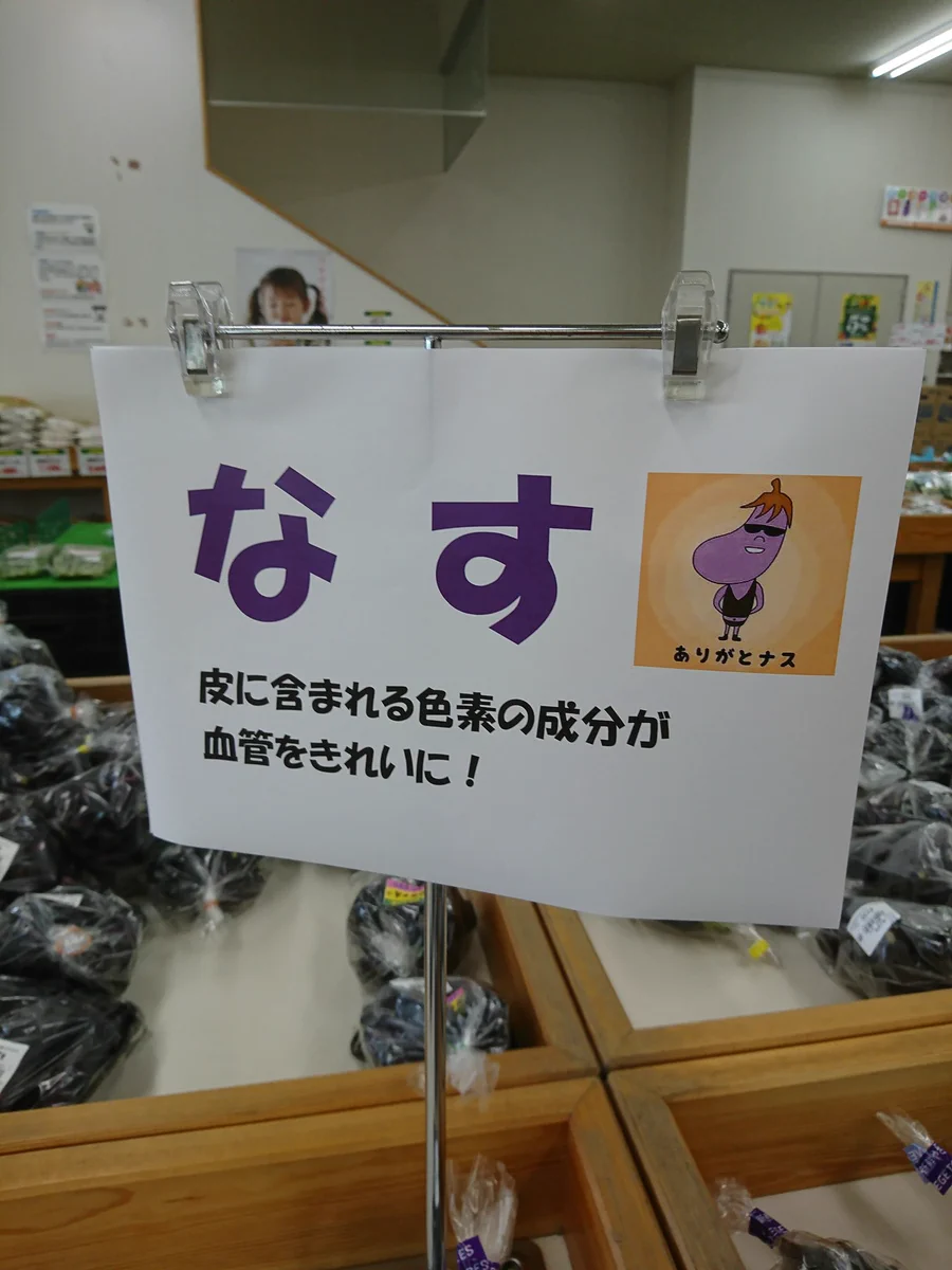 シュールすぎるｗナスの良さよりも横のイラストが気になるｗｗｗ