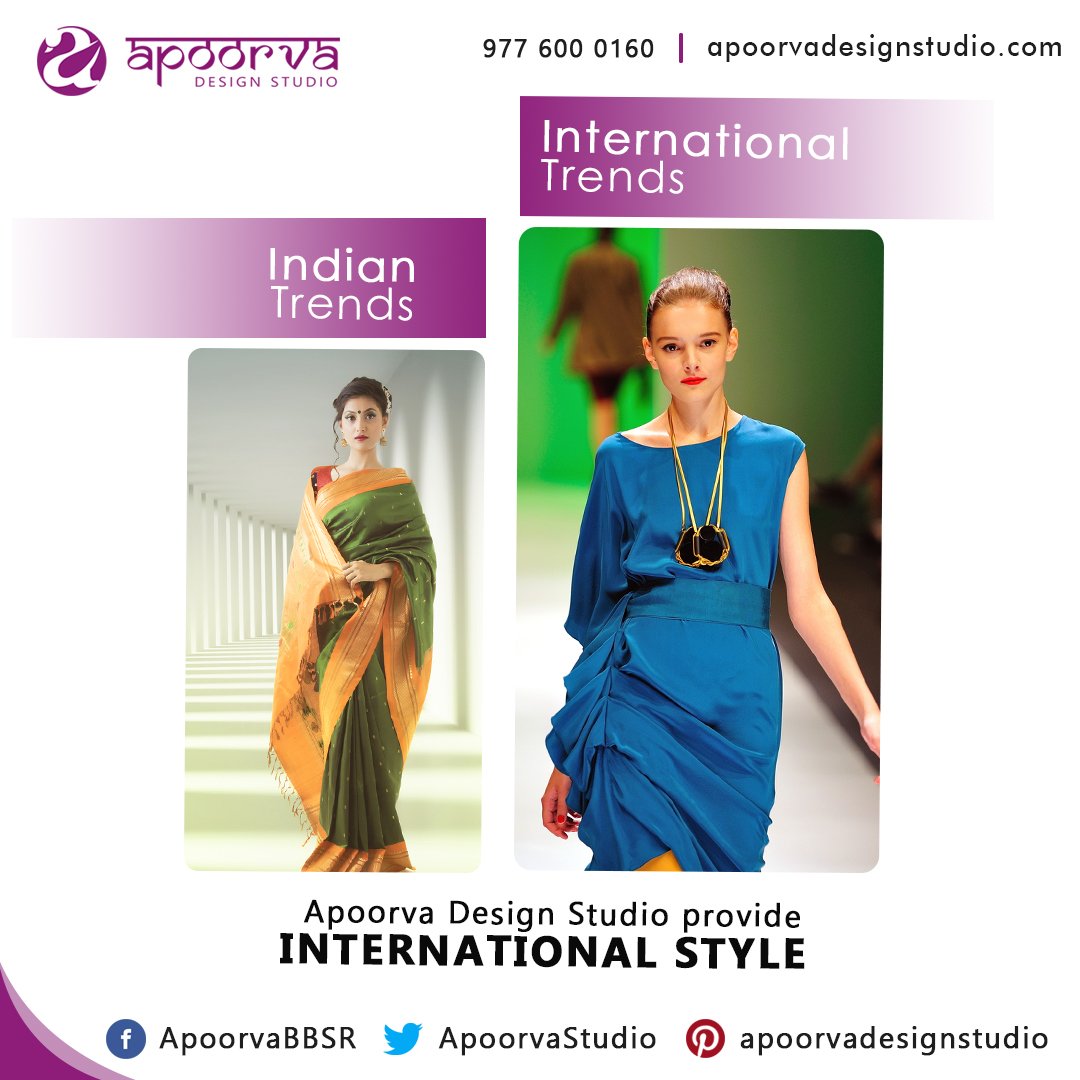 Apoorva design Studio is on the way to provide the #Indian #Designs along with the International #Style #Trends. Must try the new trend of the International #style