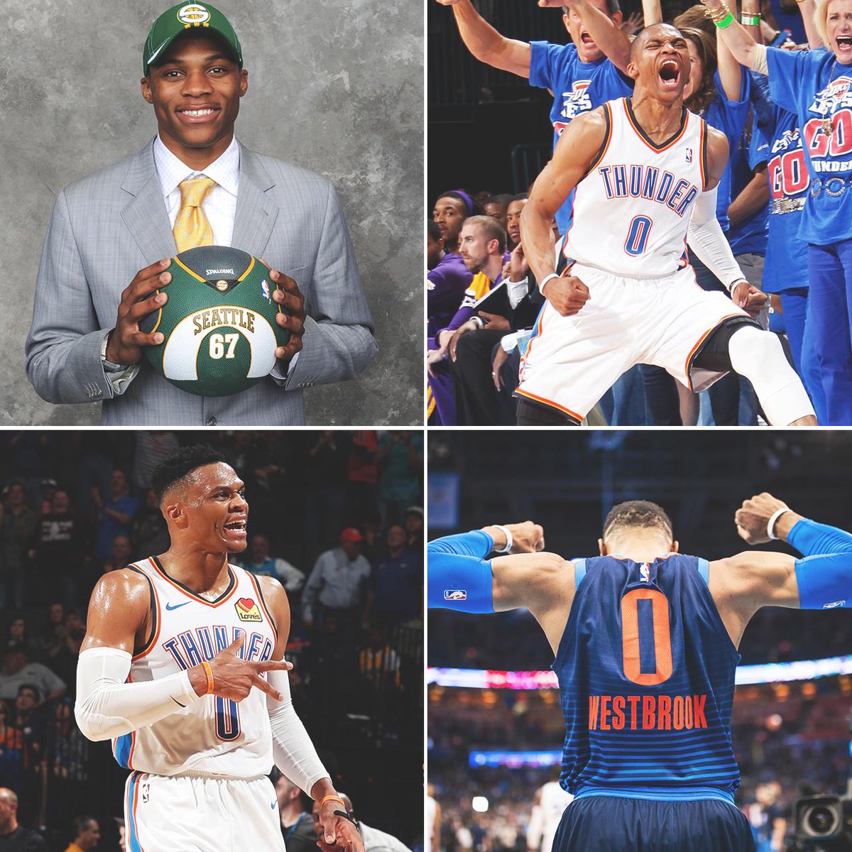 Russ will go down as one of the best in franchise history ⚡️

• 2016-17 MVP
• 8-time All-Star
• Scored 18,859 points with Thunder, most in franchise
• 1 of 10 players in NBA history to record 15,000 points, 5,000 rebounds and 5,000 assists with a single franchise